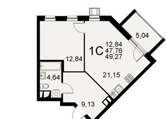 Продается однокомнатная квартира, 49.3 м2, Тула, Хлебная площадь