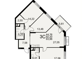 Продаю трехкомнатную квартиру, 93.9 м2, Тула, Хлебная площадь