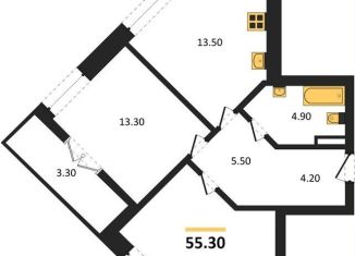 Продаю двухкомнатную квартиру, 55.3 м2, Новосибирск, метро Заельцовская, улица Декоративный Питомник, 8