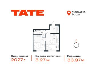 Однокомнатная квартира на продажу, 37 м2, Москва, СВАО