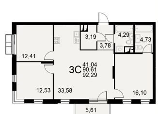 Продам трехкомнатную квартиру, 92.3 м2, Тула, Хлебная площадь, Центральный территориальный округ