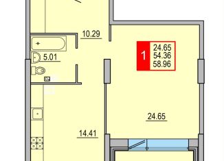 Однокомнатная квартира на продажу, 59 м2, Тверь, Петербургское шоссе, 3к1, Заволжский район