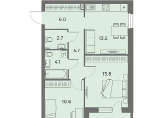 Продается двухкомнатная квартира, 57.2 м2, Пермский край