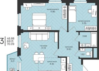 3-ком. квартира на продажу, 70.1 м2, Архангельск