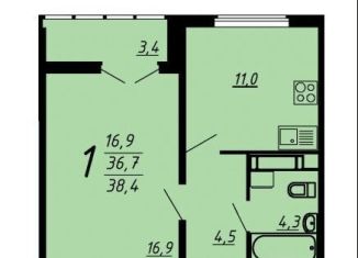 Продается 1-комнатная квартира, 38.4 м2, Воронеж, улица Шишкова, 140Б/6