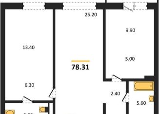 Продаю двухкомнатную квартиру, 78.3 м2, Новосибирск, метро Гагаринская, улица Аэропорт, 88