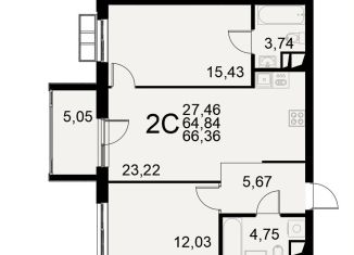 Продается 2-ком. квартира, 66.4 м2, Тула, Хлебная площадь, Центральный территориальный округ