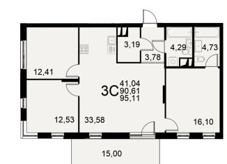 Продается 3-комнатная квартира, 95.1 м2, Тульская область, Хлебная площадь, 8