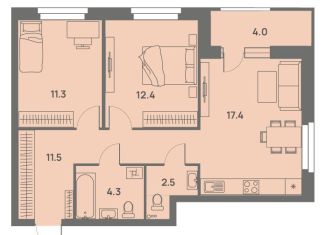 Продам 3-комнатную квартиру, 61.4 м2, Пермский край