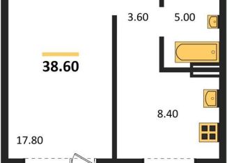 Продажа 1-комнатной квартиры, 38.6 м2, Новосибирск