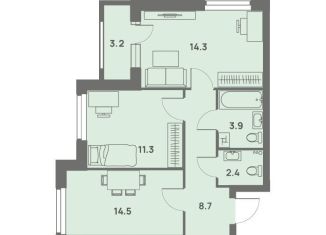 Продаю двухкомнатную квартиру, 56.7 м2, Пермь, Дзержинский район