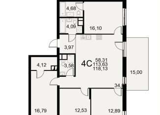 Продаю 4-ком. квартиру, 118.1 м2, Тульская область, Хлебная площадь