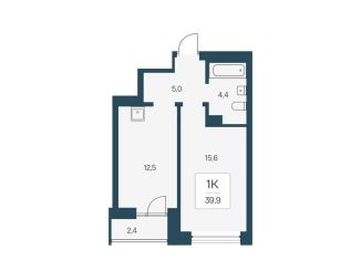 Продажа однокомнатной квартиры, 39.9 м2, Новосибирск, улица Брестская Горка, метро Заельцовская