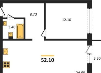 Продается 1-комнатная квартира, 52.1 м2, Новосибирск, метро Речной вокзал