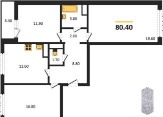 Продается 3-комнатная квартира, 80.4 м2, Воронеж, улица Шишкова, 140Б/6