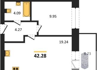 Продажа 1-комнатной квартиры, 42.3 м2, Богучар