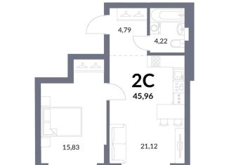 Продажа однокомнатной квартиры, 46 м2, Новосибирск, метро Речной вокзал, Горская улица, 2/1