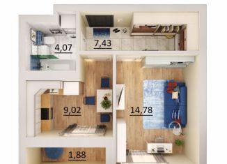 Продается 1-ком. квартира, 37.2 м2, Казань, Советский район, улица Петра Полушкина, 10/1