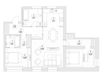 Продается двухкомнатная квартира, 88 м2, Москва, улица Верхняя Масловка, 20с1, метро Динамо