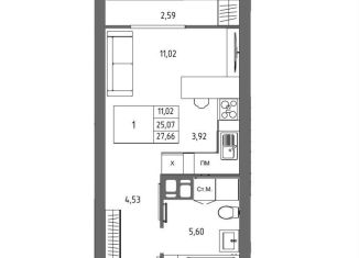 Продается 1-комнатная квартира, 27.7 м2, Волгоград, Дзержинский район