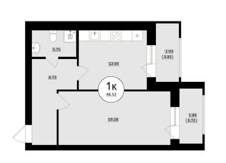 Продается однокомнатная квартира, 48.5 м2, Самара, метро Российская