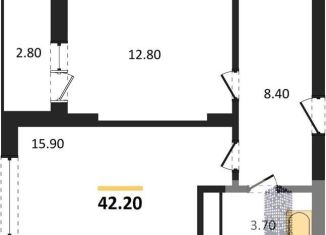 1-комнатная квартира на продажу, 42.2 м2, Воронеж, Железнодорожный район, бульвар Содружества, 1