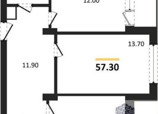 2-комнатная квартира на продажу, 57.3 м2, Воронеж, Железнодорожный район, бульвар Содружества, 1