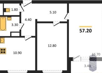 Продажа 2-ком. квартиры, 57.2 м2, Воронеж, улица Шишкова, 140Б/6