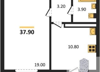 1-комнатная квартира на продажу, 37.9 м2, Воронеж, улица Шидловского, 28