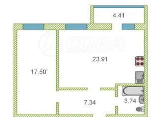 Продается 1-комнатная квартира, 53 м2, Тюмень, Центральный округ, улица Тимофея Кармацкого, 9