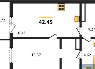 1-комнатная квартира на продажу, 42.4 м2, Воронежская область