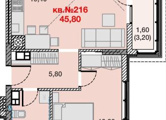 Продам 1-комнатную квартиру, 45.8 м2, Калининградская область