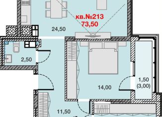 Продажа 2-комнатной квартиры, 73.5 м2, Калининградская область