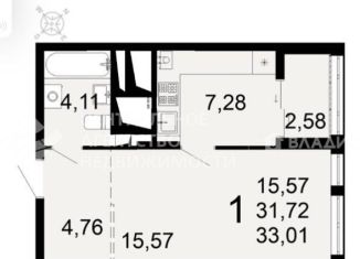 Продажа однокомнатной квартиры, 33.1 м2, Рязанская область, Льговская улица, 10