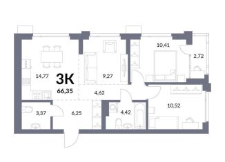 Продается 2-ком. квартира, 63.6 м2, Новосибирск, метро Речной вокзал, Горская улица, 2/1