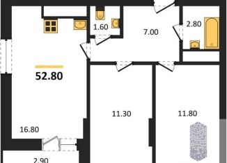 Продаю 2-ком. квартиру, 52.8 м2, Воронеж, Железнодорожный район, улица Рокоссовского, 47