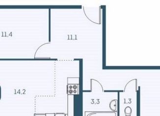 Продается 2-комнатная квартира, 59.1 м2, Новосибирск, Междуреченская улица, 7/1, Ленинский район