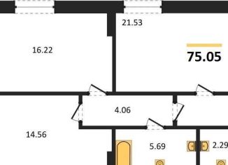 Продаю 2-ком. квартиру, 75 м2, Воронеж, Донбасская улица, 25к2