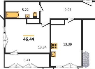 Продажа 1-ком. квартиры, 46.4 м2, Воронеж, Центральный район, Средне-Московская улица, 60