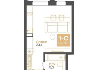Квартира на продажу студия, 34.7 м2, Новосибирская область, улица Мусы Джалиля, 17