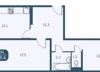 Продам 2-комнатную квартиру, 58.6 м2, Новосибирск, Междуреченская улица, 7/1, Ленинский район