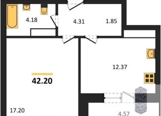 Продам 1-комнатную квартиру, 42.2 м2, Воронеж