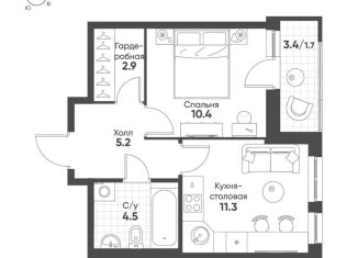 Продажа однокомнатной квартиры, 36 м2, Екатеринбург, Чкаловский район