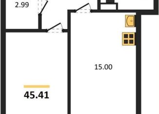 1-ком. квартира на продажу, 45.4 м2, Воронеж, Электросигнальная улица, 9Ак2, Коминтерновский район