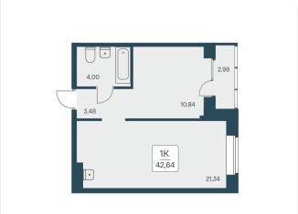 Продается 1-ком. квартира, 42.6 м2, Новосибирская область