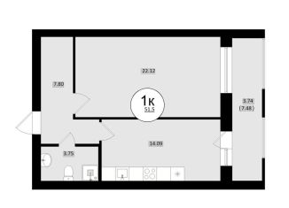 1-ком. квартира на продажу, 51.5 м2, Самара