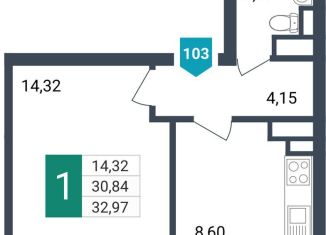 Продается однокомнатная квартира, 33 м2, Чита