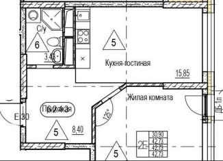 Продажа однокомнатной квартиры, 42.7 м2, Воронеж, Железнодорожный район, набережная Чуева, 7