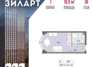 Продается квартира студия, 18.9 м2, Москва, жилой комплекс Зиларт, 21/22, метро Технопарк