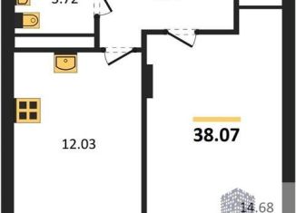 Продается однокомнатная квартира, 38.1 м2, Воронеж, Коминтерновский район, Московский проспект, 66